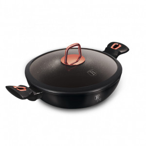 Tigaie Wok cu capac, 30 cm, negru Rose Collection - Img 2
