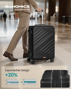 Troler Songmics, Trevo, Negru, 45x25x65 cm - Img 2