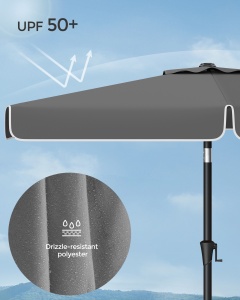 Umbrela de gradina Songmics Gri 200x150x230 cm - Img 5