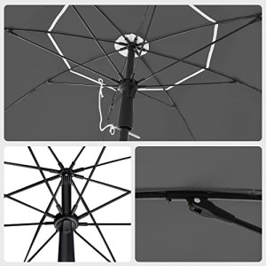 Umbrela pentru terasa, Songmics, Gri, 200x230 cm - Img 6