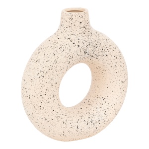 Vaza ceramica Circkly, Pako World, Alb-Negru, 27x9x30 cm