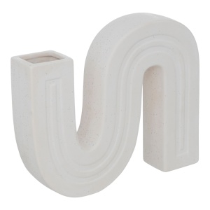 Vaza ceramica Snaky, Pako World, Alb, 25x5x21 cm