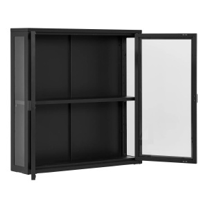 Vitrina suspendata Brisbane, Negru, 18x80x80 cm - Img 2