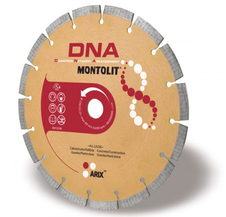 Disc diamantat Montolit DNA LX115 - taiere uscata - pt. beton, granit, piatra dura, etc.