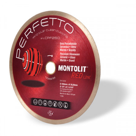 Disc diamantat Montolit CPF180 - taiere cu apa - pt. portelan, placi ceramice glazurate, sticla, etc.