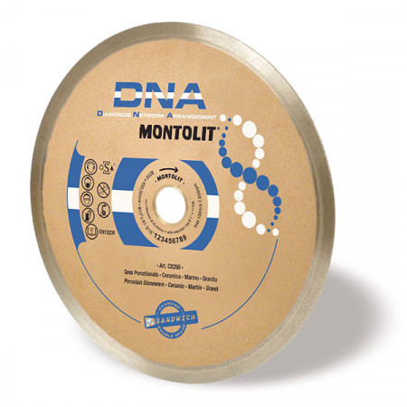 Disc diamantat Montolit DNA CX250 - taiere cu apa - pt. portelan, ceramica, marmura, etc.