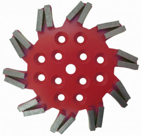 Disc stea cu segmenti diamantati pt. slefuire pardoseli - segment fin - Rosu - 250 mm - prindere 19mm - DXDH.8501.250.11.63