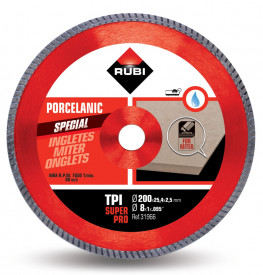 Disc diamantat pt. gresie portelanata, taieri oblice 200mm, TPI 200 SuperPro - RUBI-31966 - Img 1
