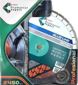 Disc DiamantatExpert LASER pt. Beton, Materiale constructii 450x25,4mm (mm) taiere uscata sau umeda, Blue Line Profesional - DXQZ.BCON.450.25 - Img 3