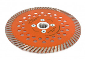 Disc diamantat pentru taiat Granit, Piatra, Beton armat, Materiale dure TURBO Laser 125mm cu prindere M14 SUPER PREMIUM - DXDY.PMPT.125.M14 - Img 5