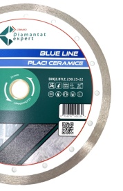 Disc DiamantatExpert pt. Ceramica, Gresie Portelanata de Duritate Medie, Placi 230x25,4/22.23(ring) (mm) taiere uscata sau umeda, Blue Line Profesional - DXQZ.BTLE.230.25-22 - Img 2