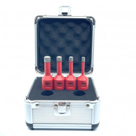 Set carote diamantate pt. gresie portelanata & piatra - diam. 6, 8, 10, 12 mm Profesional Standard - DXDY.REDrill.MiniSet - Img 1