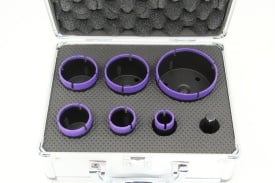 Set carote diamantate pt. gresie portelanata & piatra - diam. 20, 28, 35, 43, 50, 68 mm - 3DTECH - Super PREMIUM - DXDY.NEODRILL.BigSet