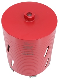 Carota diamantata Super PREMIUM ø162mm x 180mm x M16 pentru gaurire Beton armat, Zidarie, Granit - DXQZ.REDCORE.162 - Img 3