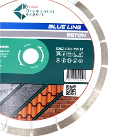 Disc DiamantatExpert pt. Beton, Materiale constructii 250x25,4 (mm) taiere uscata sau umeda, Blue Line Profesional - DXQZ.BCON.250.25 - Img 3