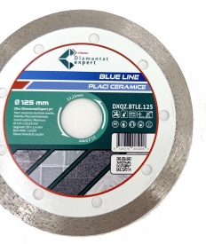 Disc DiamantatExpert pt. Ceramica, Gresie Portelanata de Duritate Medie, Placi 125x22.23 (mm) taiere uscata sau umeda, Blue Line Profesional - DXQZ.BTLE.125 - Img 3