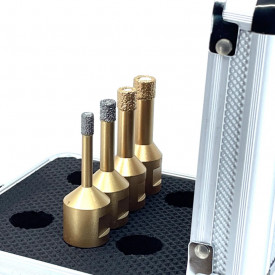 Set carote diamantate pt. gresie portelanata & piatra - diam. 6, 8, 10, 12 mm PREMIUM