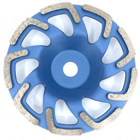 Disc cupa diamantata forma L pentru slefuire Beton/Abrazive 180X22,2mm Standard Profesional - BlueLine - DXDY.BLLC.180 - Img 1