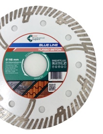 Disc DiamantatExpert TURBO Segmentat pt. Beton Ranforsat Usor, Materiale de constructii 115x22.23 (mm) taiere uscata sau umeda, Blue Line Profesional - DXQZ.BTTC.115 - Img 3