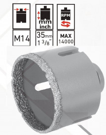 Carota diamantata Rubi EASY DryGres 75 mm - pt. portelan ,granit, ceramica, etc.