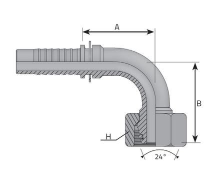 PRIKLJUCAK &#039;&#039;A2&#039;&#039; (DKOL 90) NP16 M30x2 22L - Img 3