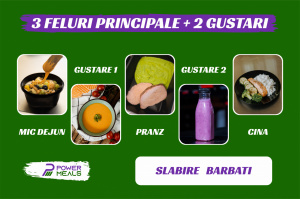 PROGRAMUL "SLĂBIRE" PENTRU BĂRBAȚI 3 MESE + 2 GUSTARI