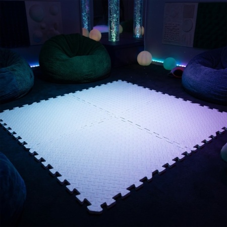 Бяла Мека настилка Татами 61 х 61 х 2 см. - 2 бр. в комплект за Сензорни и Фитнес зали - Img 2