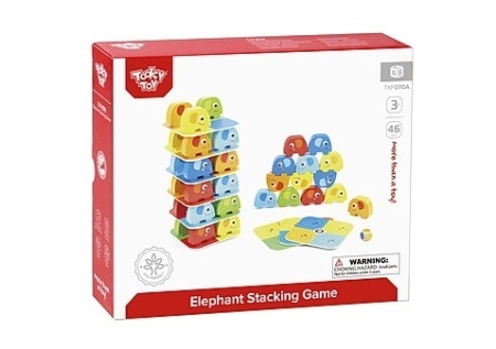 Дървена Монтесори игра за баланс Elephant  - части