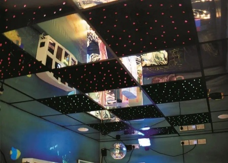 Фиброоптични панели за окачен таван 5 бр. с LED RGB Прожектор