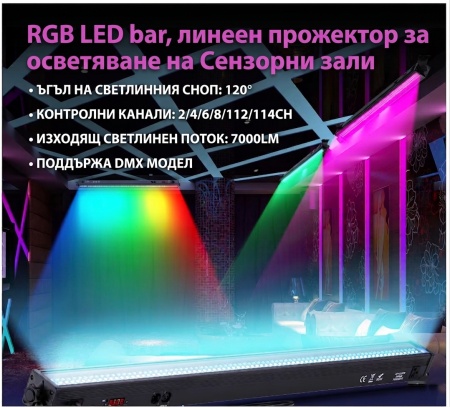 Интерактивен стенен светлинен RGB LED бар- водопад - Img 10