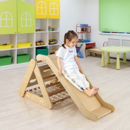 Интерактивна Монтесори пързалка и триъгълник 2в1