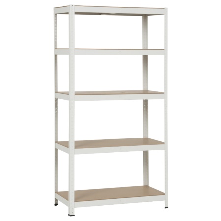 Метален стелаж Carmen CR-1016 - 180х90х45 см, до 250 кг на рафт - бял - Img 2