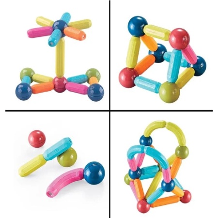 Магнитен Конструктор за изграждане - игра STEM. от 36 части - Img 2