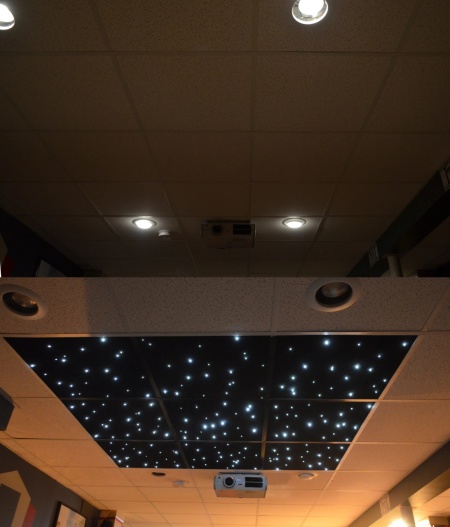 Фиброоптични панели за окачен таван 5 бр. с LED RGB Прожектор