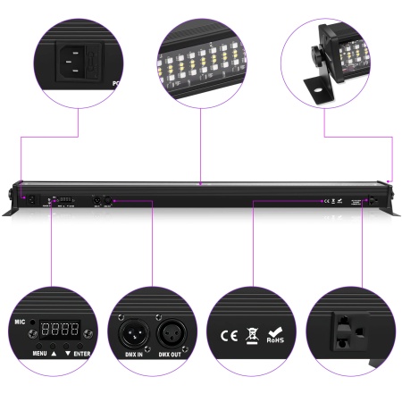 Интерактивен стенен светлинен RGB LED бар- водопад - Img 9