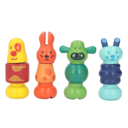 Дървена образователна игра Фигури на винт - 4 цвята - Img 2