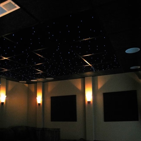 Фиброоптични панели за окачен таван 5 бр. с LED RGB Прожектор