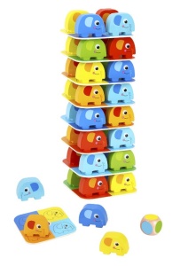 Дървена Монтесори игра за баланс Elephant  - части