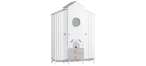 Трикрилен детски гардероб BIRD HOUSE - Img 6