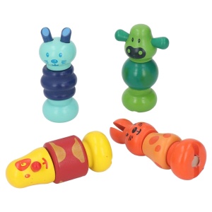 Дървена образователна игра Фигури на винт - 4 цвята - Img 4