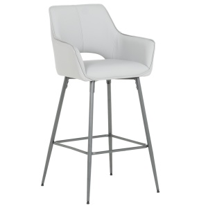 Бар стол TELFORD 2 силиконова кожа - сив 67