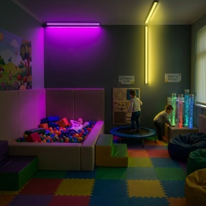 Интерактивен стенен светлинен RGB LED бар- водопад - Img 2