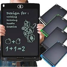 Детски графичен таблет с магнитна писалка, 12”, LCD дъска за рисуване за писане - Черен