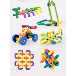 Конструктор с Големи цветни тръби - игра STEM - 108 части - Img 7