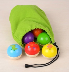 Мелодични дървени топки за сензорни игри
