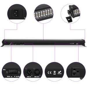Интерактивен стенен светлинен RGB LED бар- водопад - Img 9