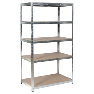 Метален стелаж Carmen CR-1018 - 180х100х60 см, до 200 кг на рафт - цинк - Img 2