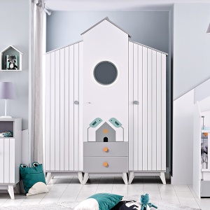 Трикрилен детски гардероб BIRD HOUSE - Img 3
