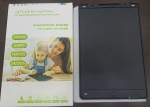 Детски графичен таблет с магнитна писалка, 12”, LCD дъска за рисуване за писане - Черен - Img 2