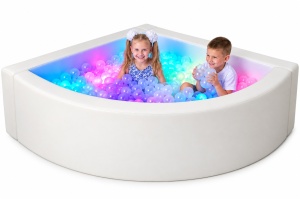Светещ Сух басейн - Ъглов с RGB LED 150 х150 x h50 см. + 1000 бр прозрачни топки